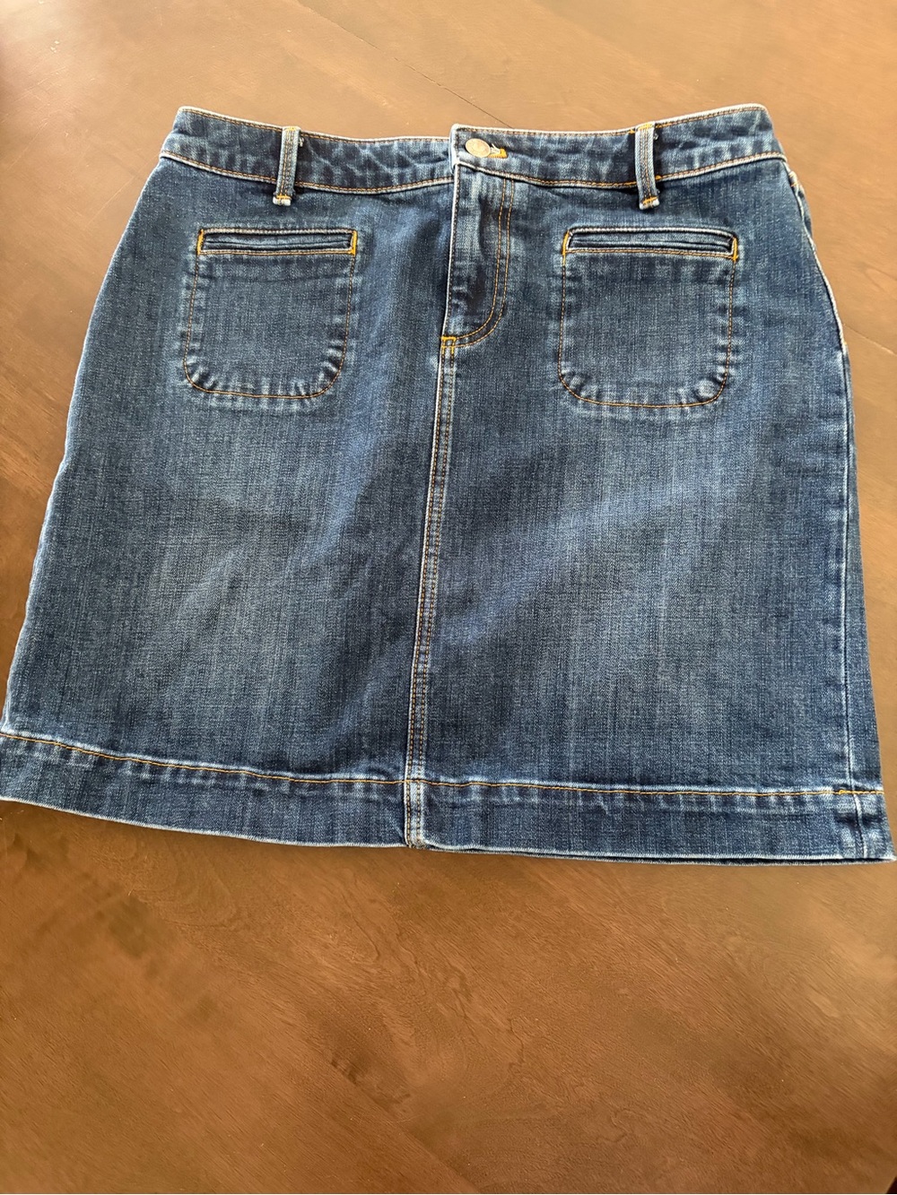 Talbots Midwash Blue Denim Skirt